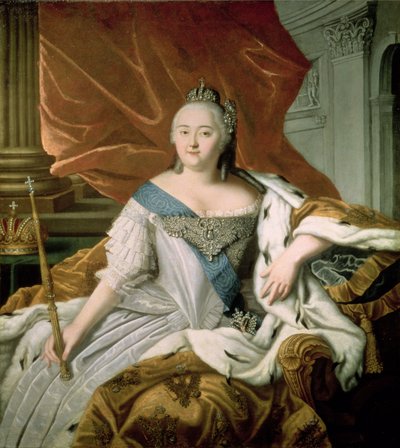 Porträt von Elisabeth Petrowna, Kaiserin von Russland, ca. 1750 von Russian School